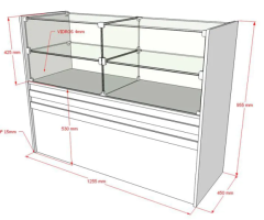 Balcão De MDF Com Vidro Para Loja 125x95x45 - Imagem 2